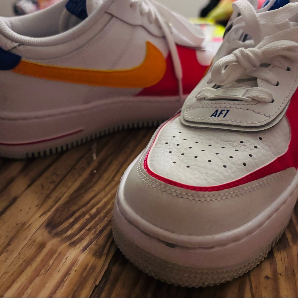 💋Nike Air Force 1 Shadow 8.5 W Retro Shoes Sneaker White Orange DZ1847-100💋